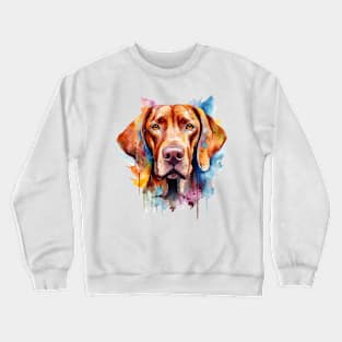 Colorful Viszla Watercolor Art Crewneck Sweatshirt